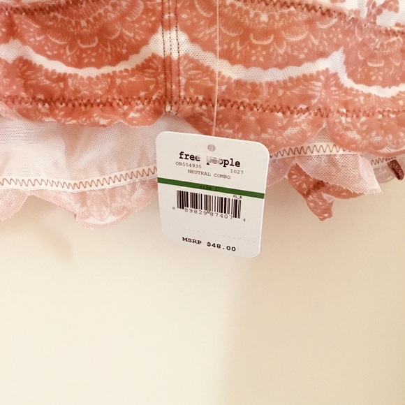 Free People Peach Bra NWT Unlined Bralette - Picture 2 of 6